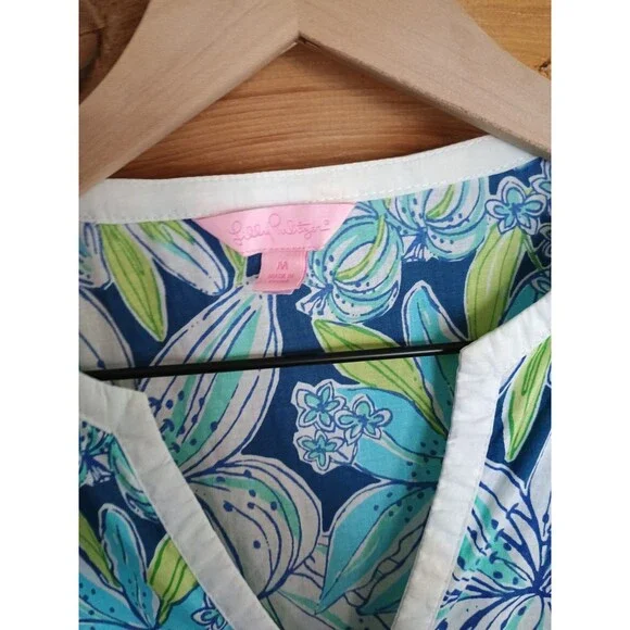 Lilly Pulitzer Tiger Lilly Tunic Mini Kaftan Dress Medium Swim Cover Up - Picture 3 of 7